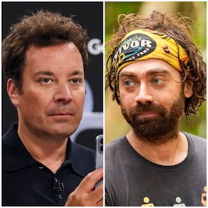 Jimmy Fallon and Christiann Hubicki