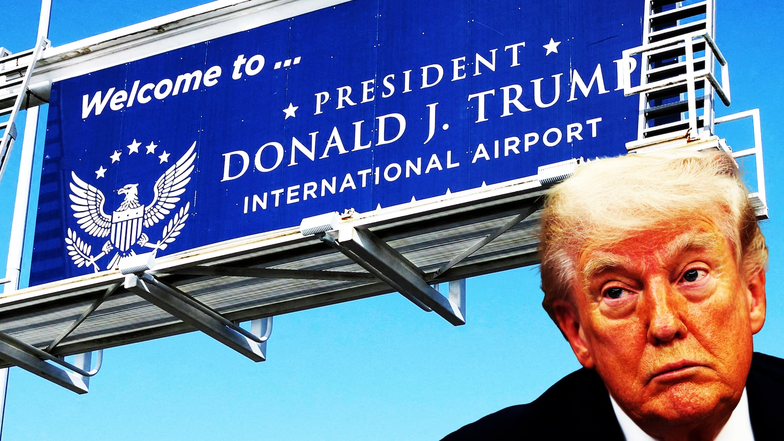 Donald Trump Airport photo illustration