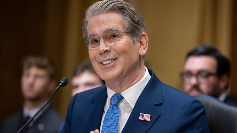 Treasury Secretary Scott Bessent testifies during a Senate Finance Committee budget hearing at the Dirksen Senate Office building in Washington, DC, United States, on June 3, 2026.