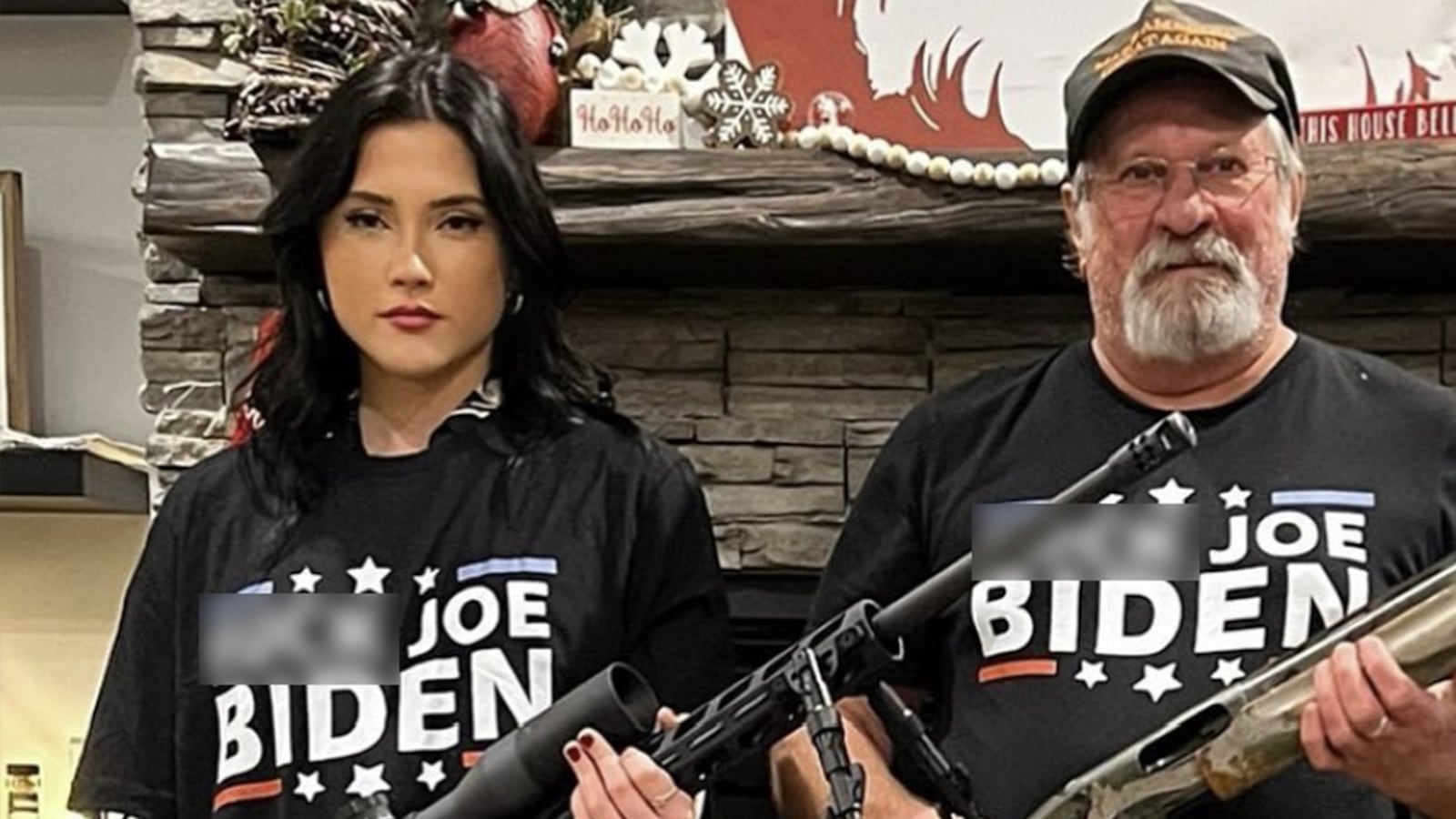 Beni Rae Harmony posing with a gun.