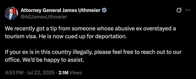 James Uthmeier's tweet