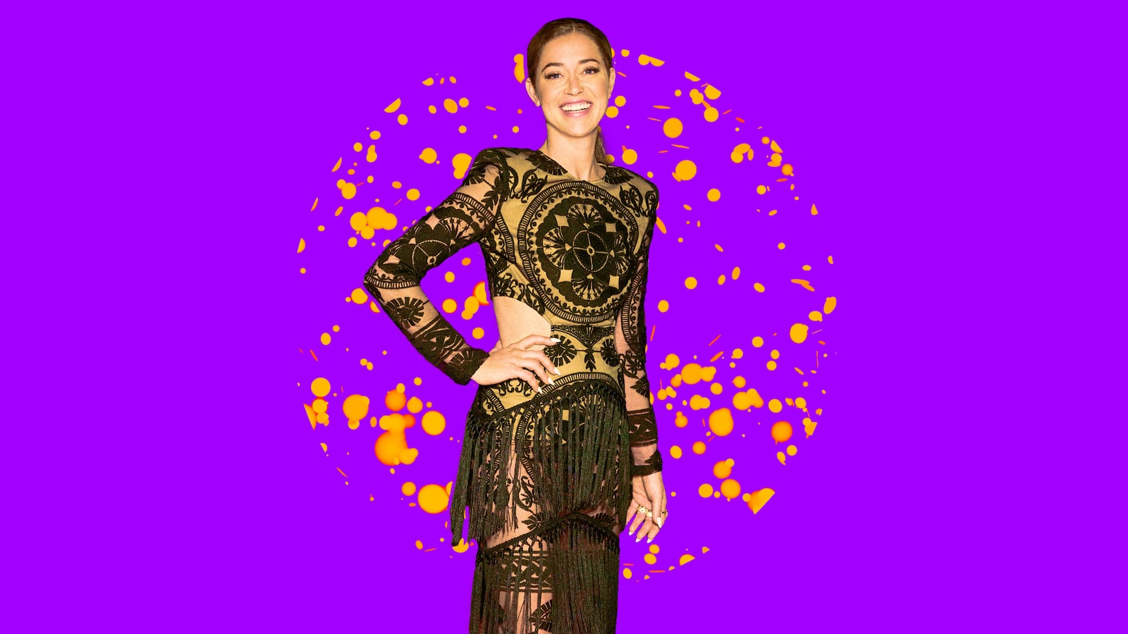 A photo illustration of Jo Wenberg on Vanderpump Rules.