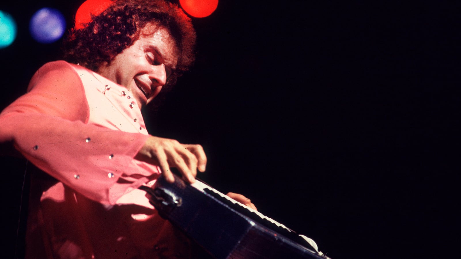 American Rock and Pop musician Gary Wright performs onstage at the Auditorium Theater, Chicago, Illinois, March 16, 1977.