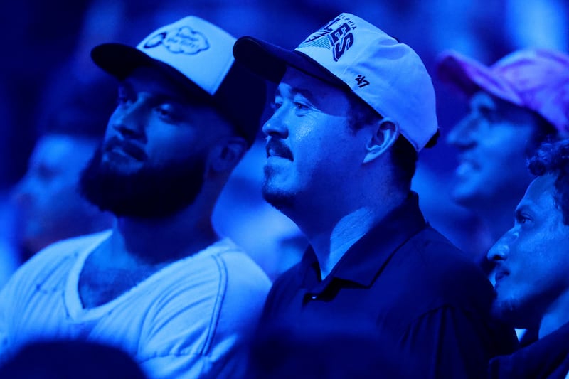 American comedian and actor Shane Gillis looks on from ringside during UFC Freedom 250 at the White House on June 14, 2026 in Washington, DC.