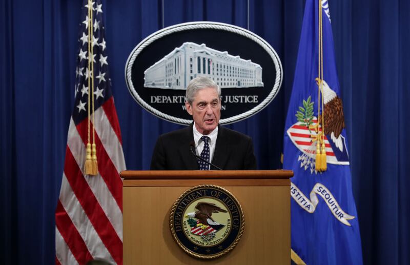 Special Counsel Robert Mueller makes a statement about the Russia investigation on May 29, 2019 at the Justice Department in Washington, DC. (Photo by Chip Somodevilla/Getty Images)