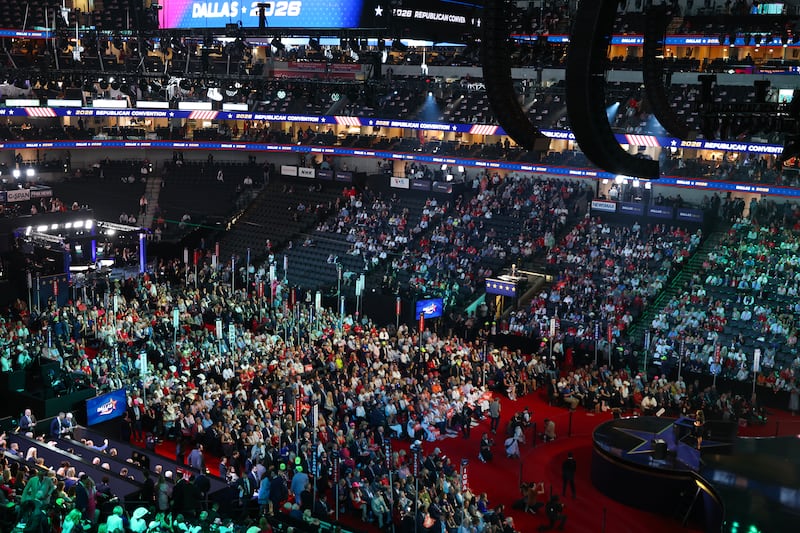 The first day of the 2026 Republican National Convention at the American Airlines Center on Sept. 9, 2026 in Dallas, Texas. President Donald Trump will headline the Republican National Committee's first-ever midterm convention as he aims to highlight his administration’s achievements and rally support for GOP candidates just two months before the upcoming elections being held on November 3.