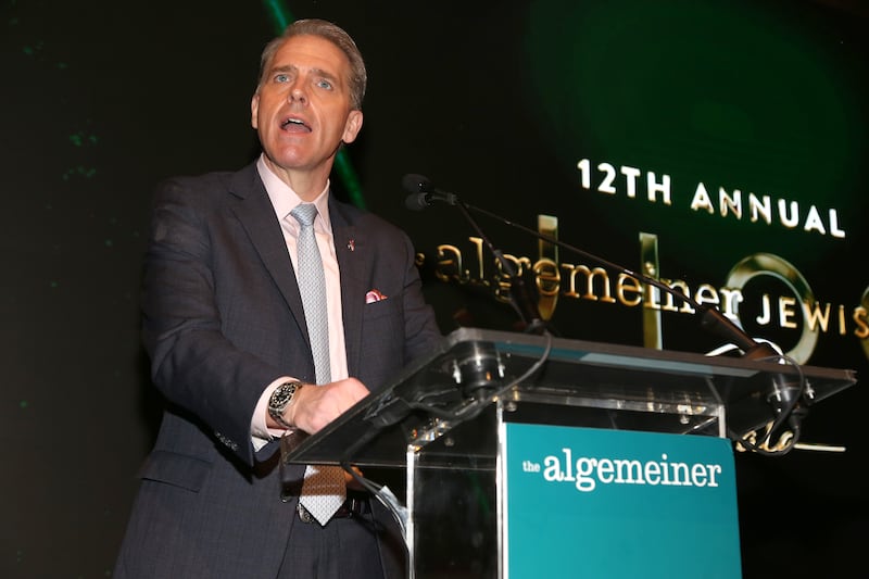 Scott Jennings speaks at 2026 Algemeiner J100 Gala at Capitale on March 09, 2026 in New York City.