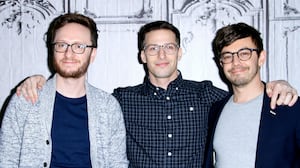 Akiva Schaffer, Andy Samberg and Jorma Taccone appear to promote "Popstar: Never Stop Never Stopping"