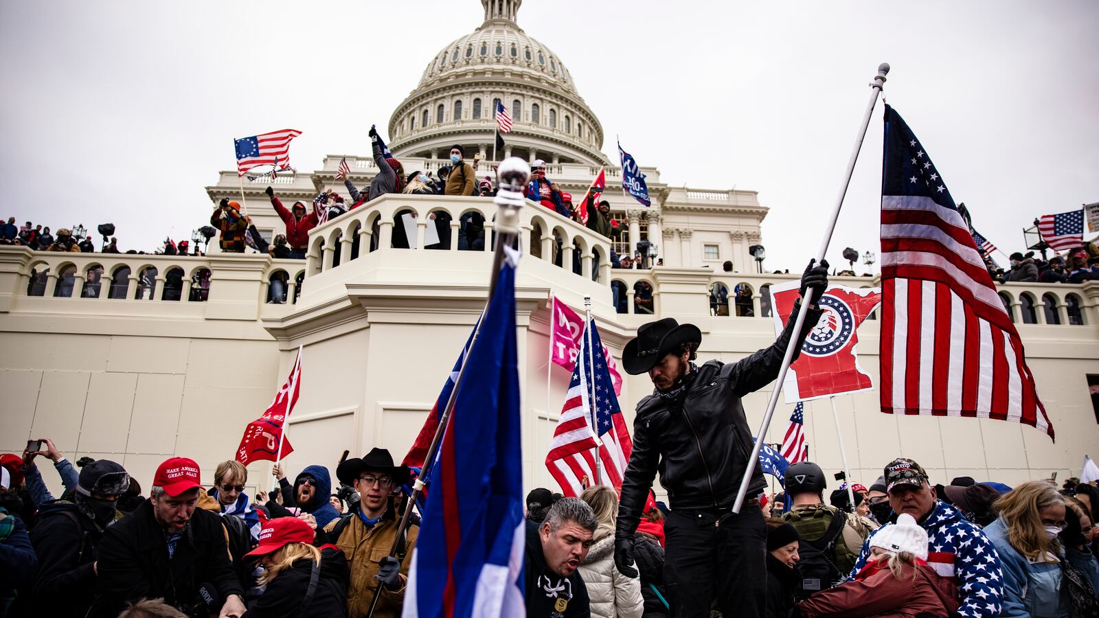 Pro-Trump supporters storm the U.S. Capitol following a rally with President Donald Trump on January 6, 2021