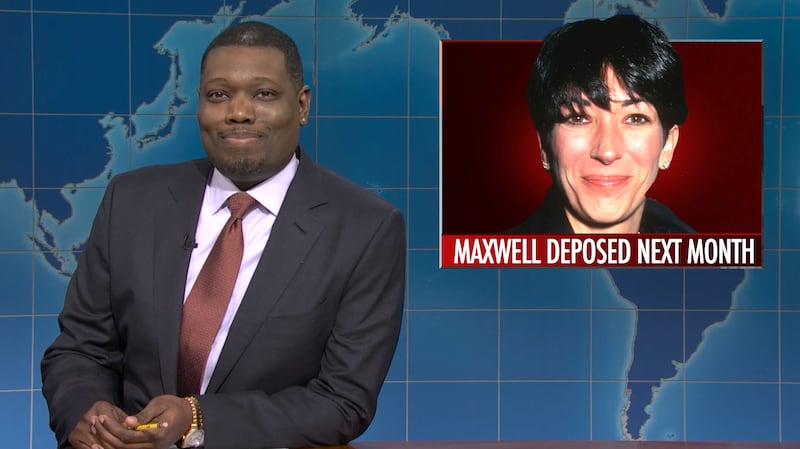 Saturday Night Live, Michael Che talking about Ghislaine Maxwell. (NBC)