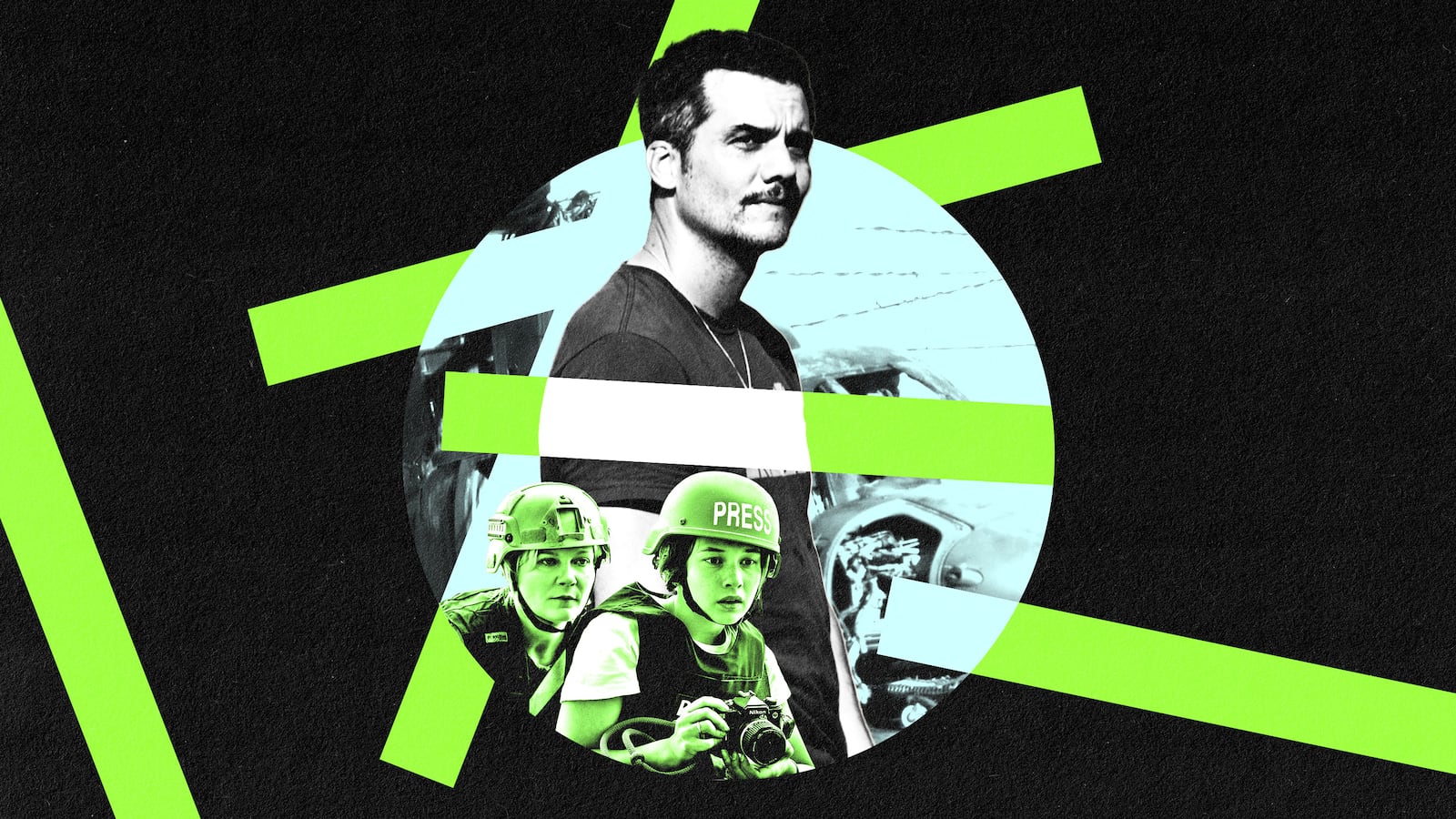 A photo illustration of still from Civil War