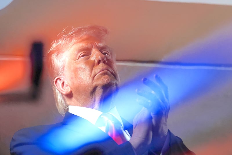 President Donald Trump watches the start of Game 3 of the NBA Finals between New York Knicks and San Antonio Spurs at Madison Square Garden on June 8, 2026 in New York City.