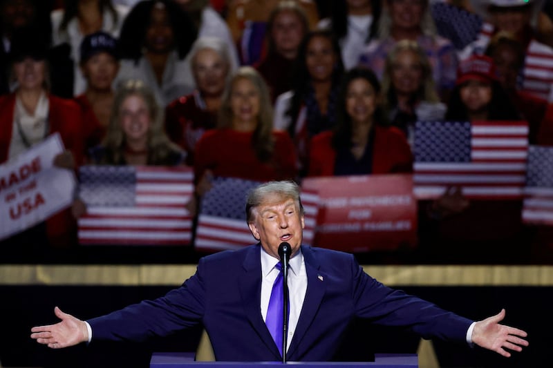 President Donald Trump speaks at the Republican National Midterm Convention in Dallas, Texas, on September 9, 2026.