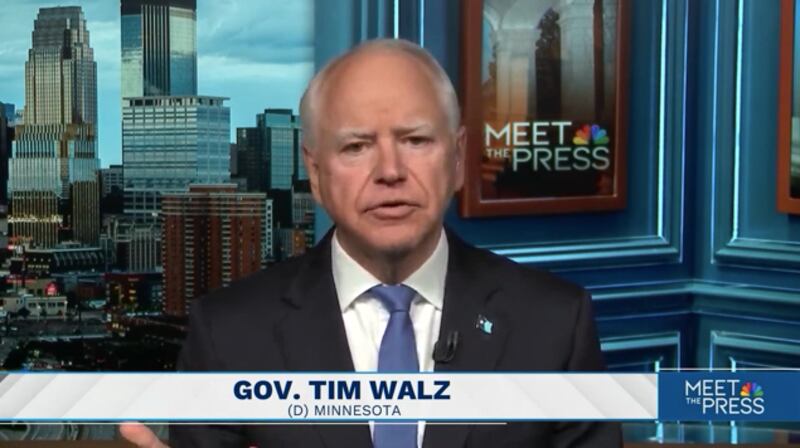 Tim Walz on Meet the Press with Kristen Welker