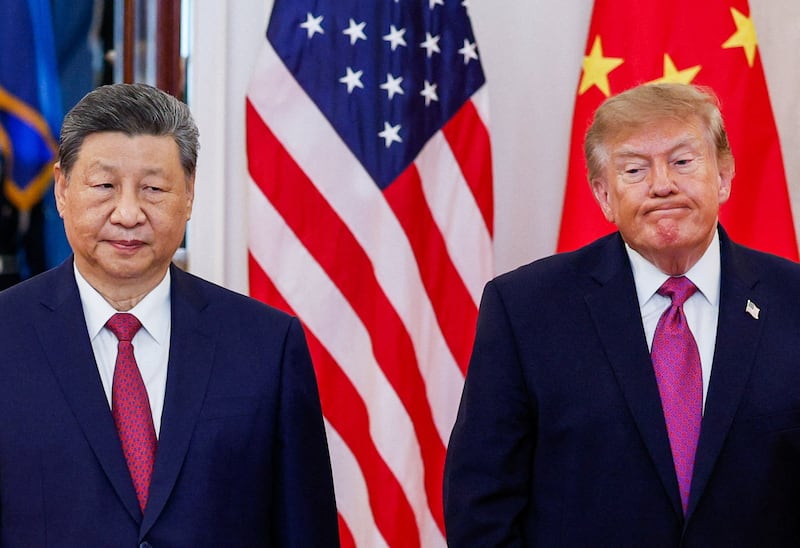 President Donald Trump and Chinese President Xi Jinping after delivering remarks at the White House in Washington, D.C., September 24, 2026.