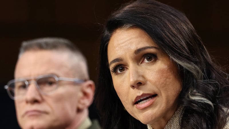 Director of National Intelligence (DNI) Tulsi Gabbard testifies before a Senate Intelligence Committee hearing on Capitol Hill in Washington, D.C., U.S., March 18, 2026.  REUTERS/Kevin Lamarque