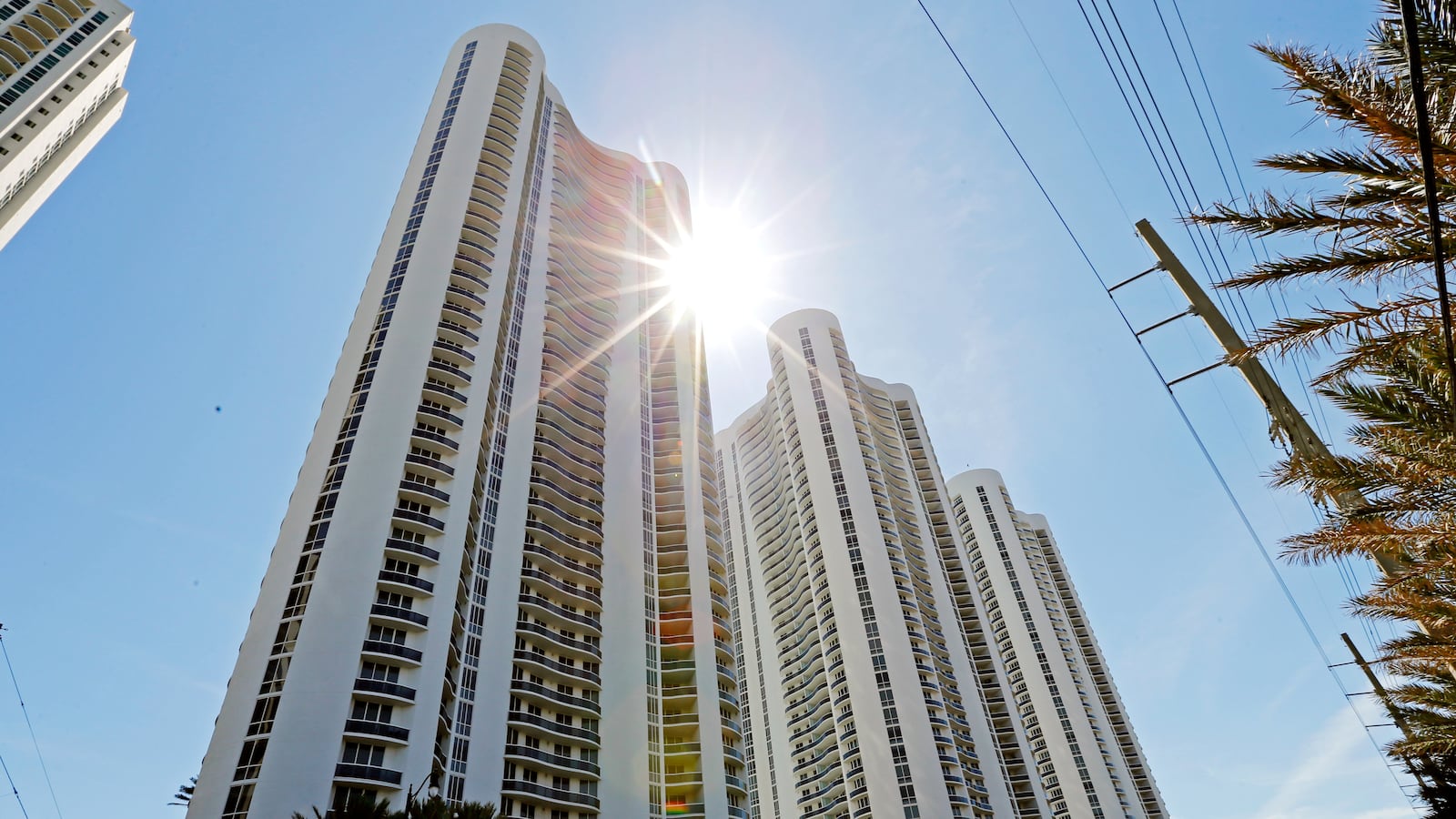 From left, Trump Towers I, II and III are shown in Sunny Isles Beach, Florida, U.S. March 13, 2017.