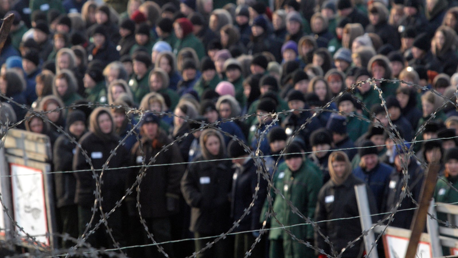 Inmates of a prison camp for women in Selo Gornoye, some 99.4 miles north of the far eastern city of Vladivostok.
