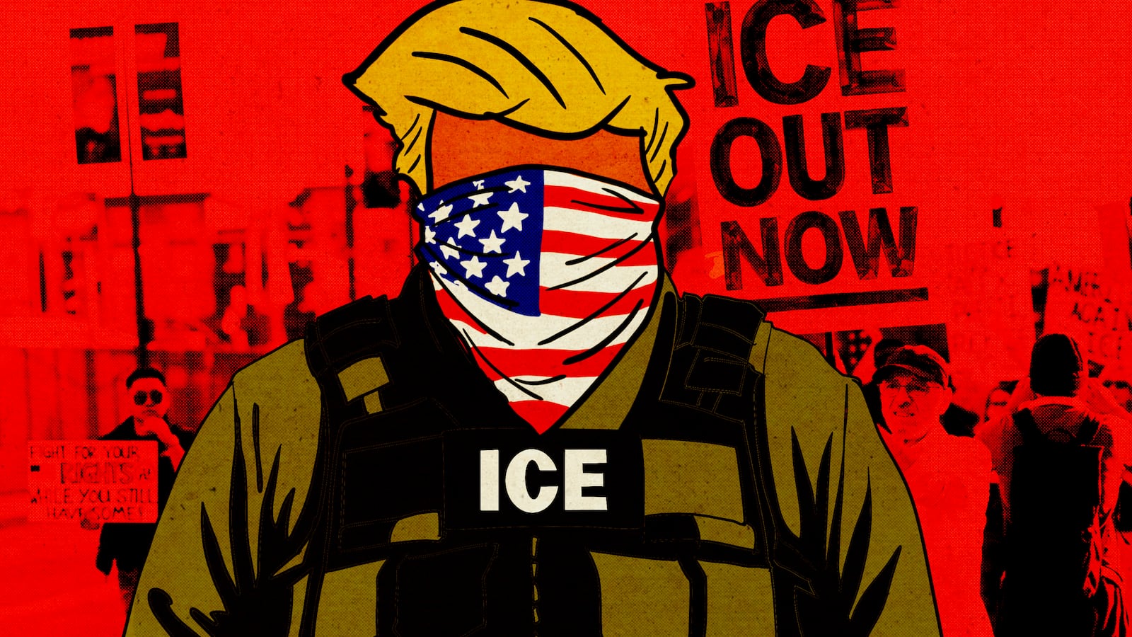 Donald Trump, ICE illustraiton