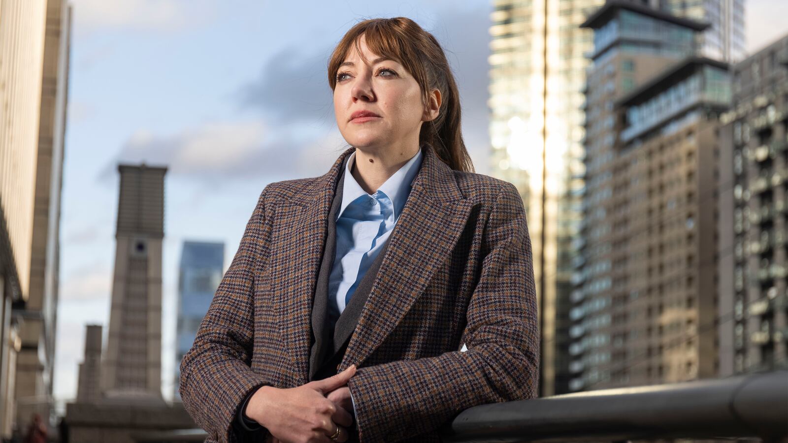 A photograph of Diane Morgan as Philomena Cunk for Cunk on Earth.