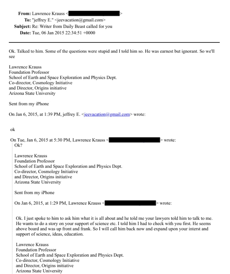 Krauss and Epstein exchange