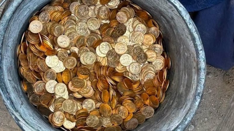 A pile of old gold coins were found by workers digging a new sewer system in Belgium.