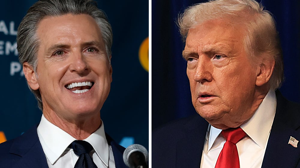Gavin Newsom and Donald Trump