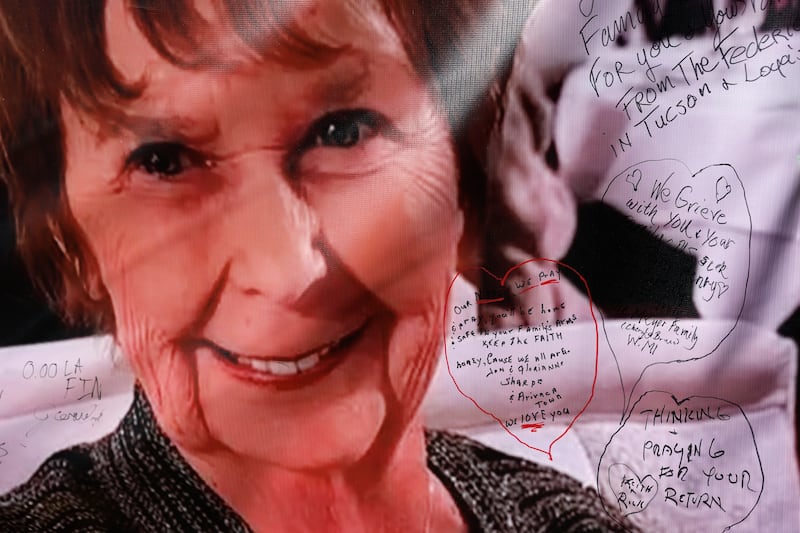 Notes are written on a photo of Nancy Guthrie during search for her.