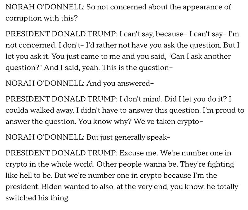 Transcript of Donald Trump's full 60 Minutes interview from the CBS website.
