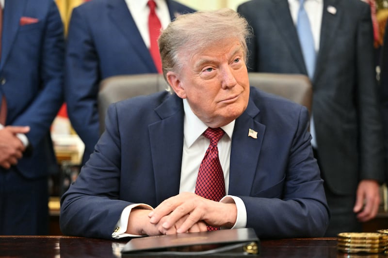 President Donald Trump took reporters' questions during an appearance in the Oval Office of the White House on July 24, 2026.