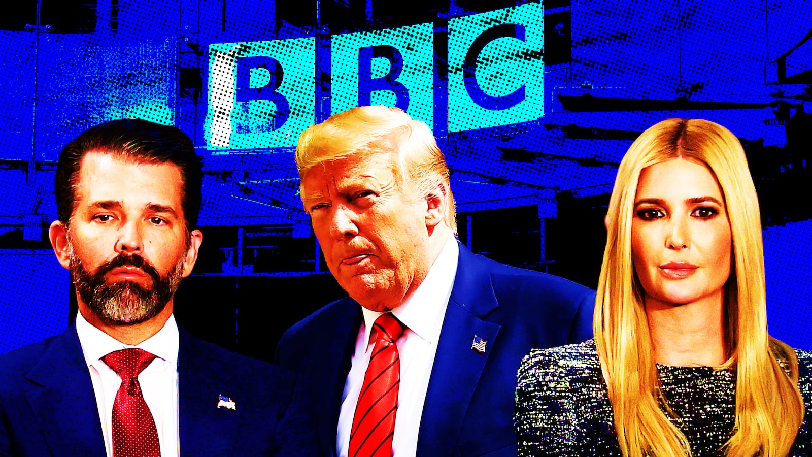 Donald Trump, Donald Trump Jr., Ivanka Trump photo illustration