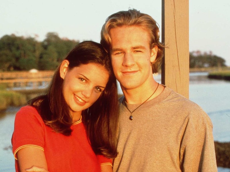 Katie Holmes as Joey Potter and James Van Der Beek as Dawson Leery in 'Dawson's Creek,' 1997.