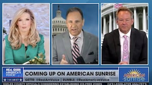 The hosts of 'American Sunrise' on Real America's Voice on January 14.