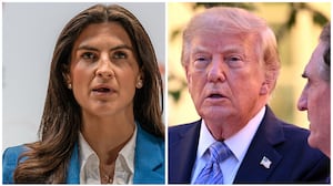 Kaitlan Collins and Donald Trump