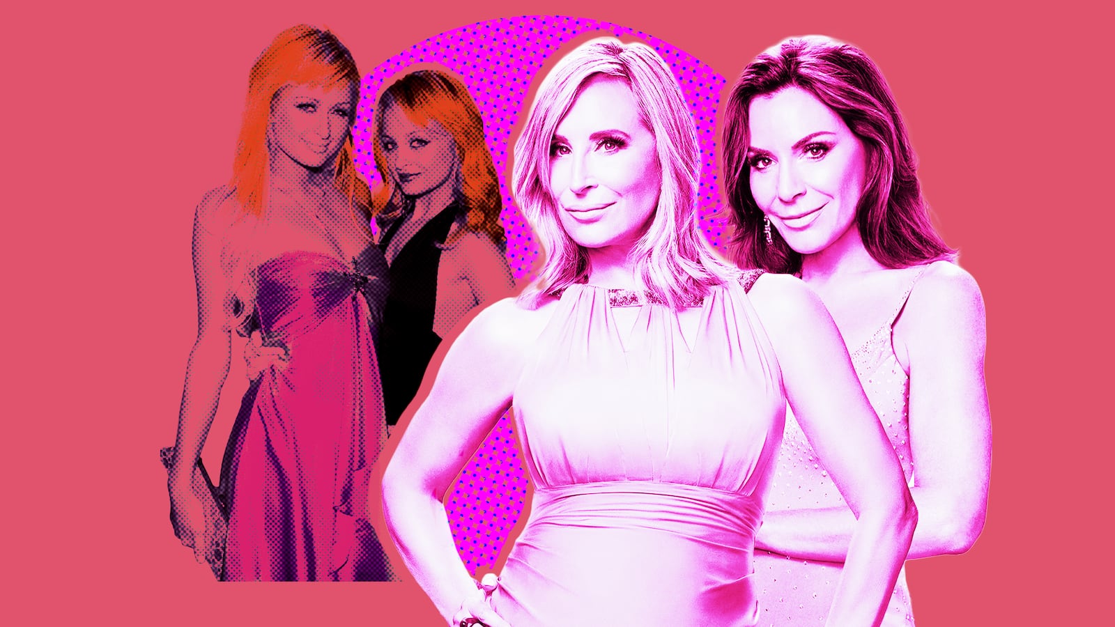 A photo illustration of Paris Hilton, Nicole Richie, Sonja Morgan and Luann de Lesseps