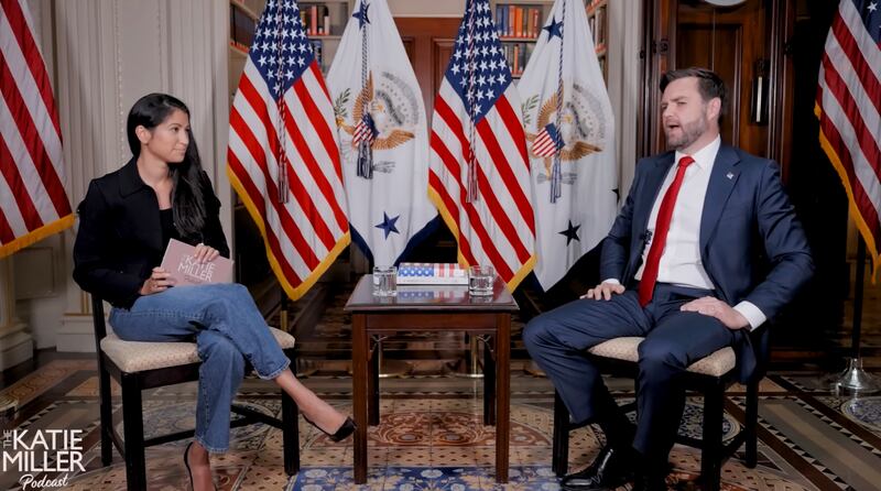 JD Vance on the Katie Miller podcast.