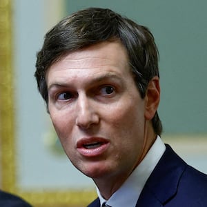 Jared Kushner, U.S. President Donald Trump's son-in-law, speaks while U.S. Special Envoy Steve Witkoff looks on during a meeting with Ukraine's President Volodymyr Zelenskiy and representatives of Britain, France and Germany, amid Russia's attack on Ukraine, in Kyiv, Ukraine September 6, 2026.