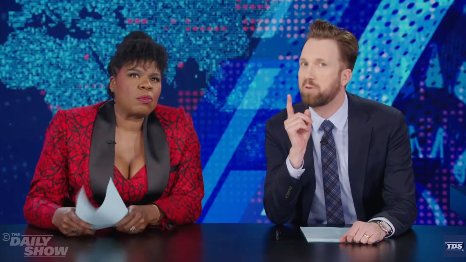 Jordan Klepper and Leslie Jones on “The Daily Show”
