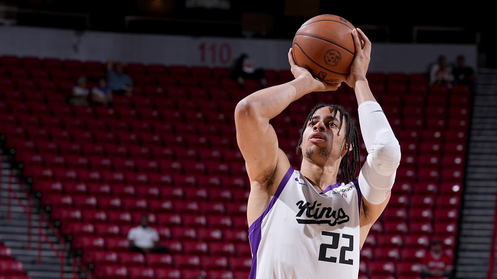 Chance Comanche of the Sacramento Kings shoots a free throw