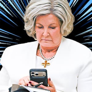 A photo illustration of White House Chief of Staff Susie Wiles for PunchUp.