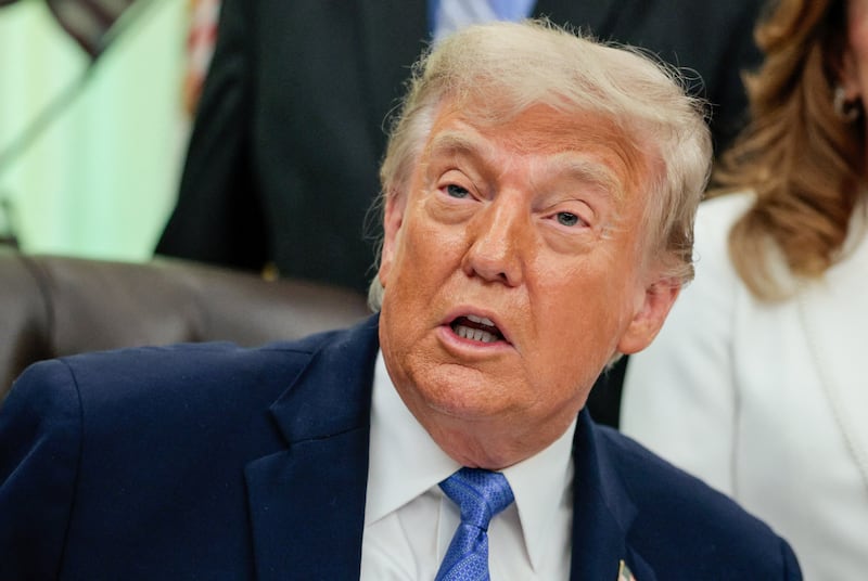 U.S. President Donald Trump speaks in the Oval Office as he signs the Secure America Act, at the White House in Washington, D.C., U.S., June 10, 2026. REUTERS/Evan Vucci