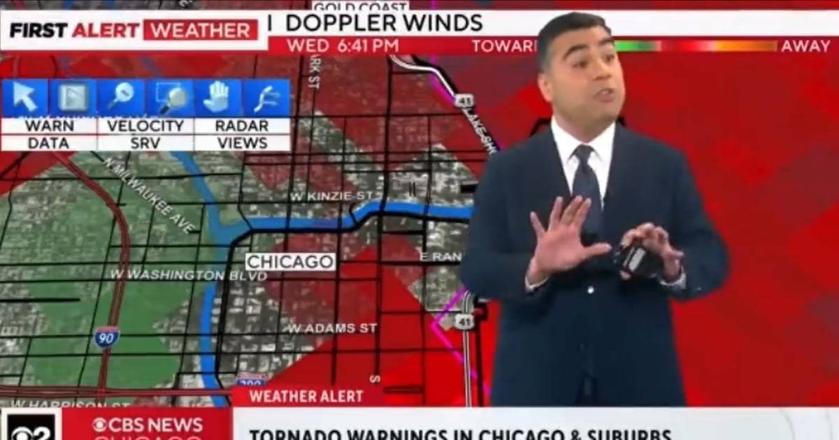 Chicago Weatherman Albert Ramon Realizes Tornado is Nearing Studio