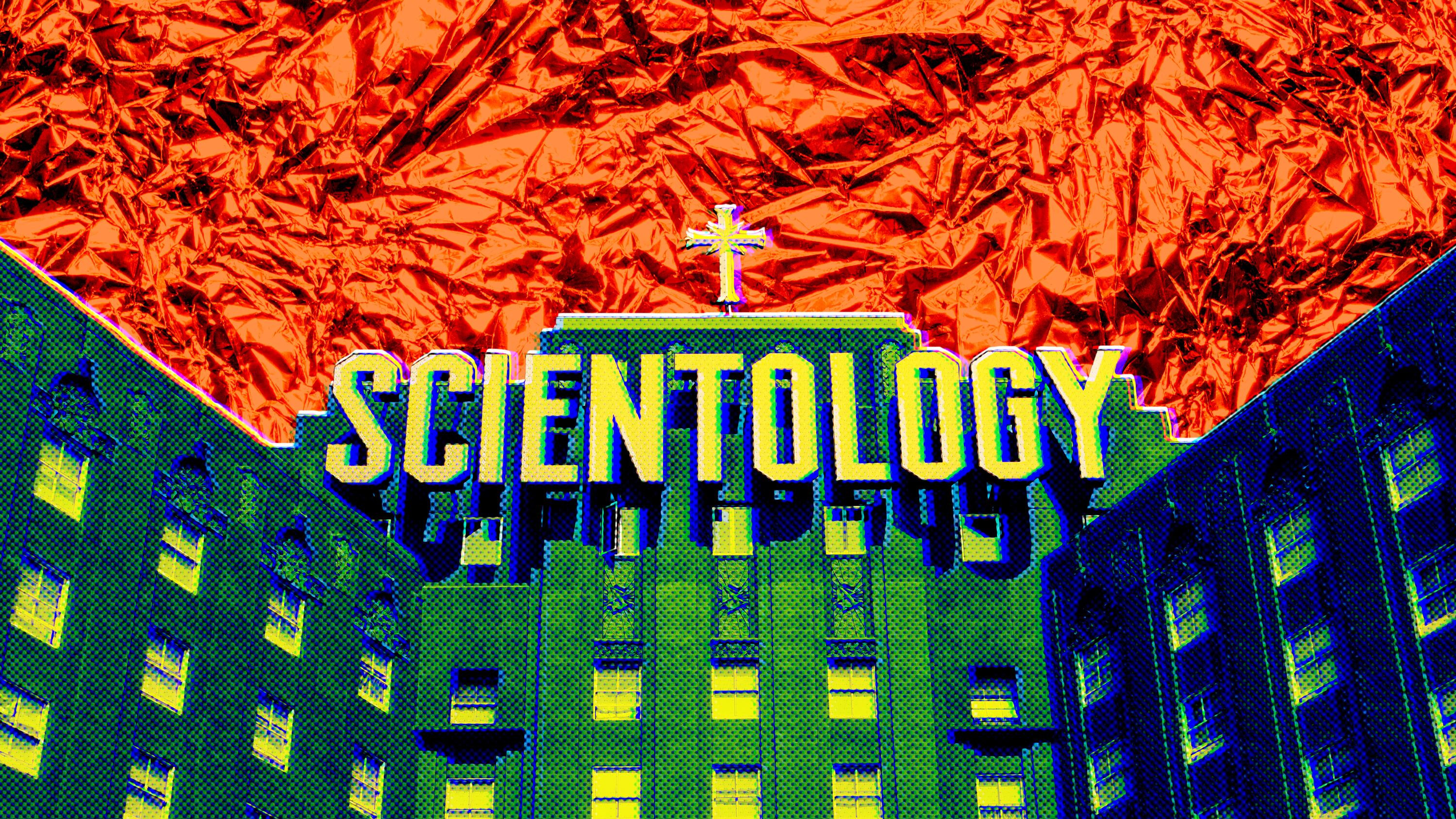 A photo illustration of the Church of Scientology’s headquarters