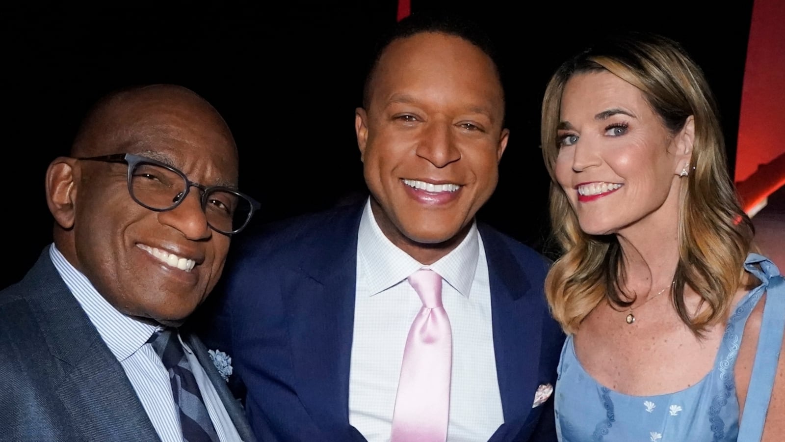 NBCUNIVERSAL UPFRONT EVENTS -- 2026 NBCUniversal Upfront -- Pictured: (l-r) Al Roker, Craig Melvin, Savannah Guthrie of "TODAY" backstage at the Radio City Music Hall in New York City on Monday, May 11, 2026 -- (Photo by: Heidi Gutman/NBCUniversal via Getty Images)