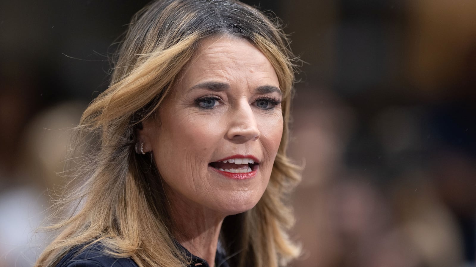 Savannah Guthrie on the Today Show plaza.