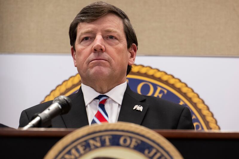 WASHINGTON, DC - MAY 13: Interim U.S. attorney for the District of Columbia Ed Martin speaks during a press conference on May 13, 2025 in Washington, DC. (Photo by Craig Hudson For The Washington Post via Getty Images)