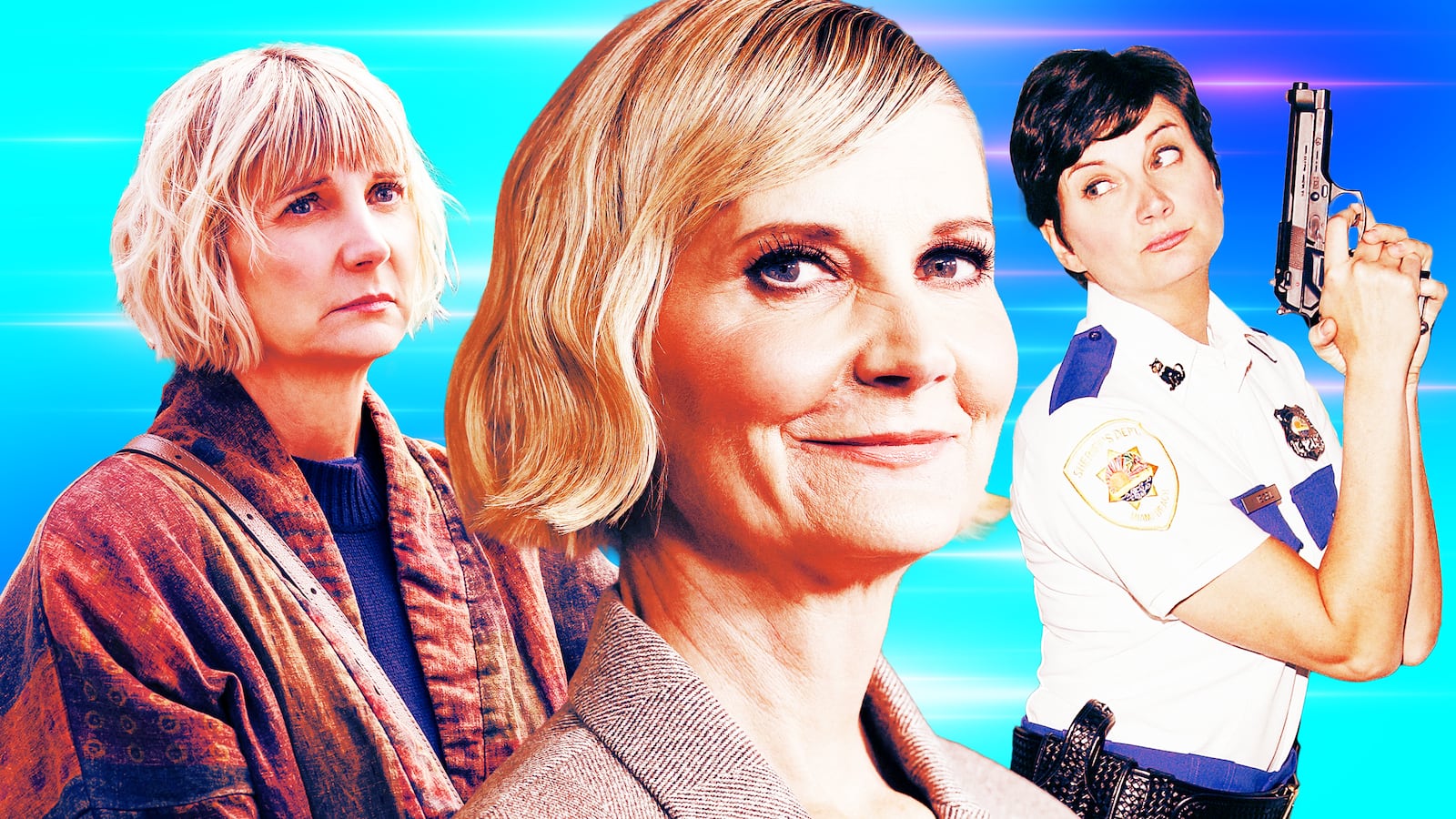 A photo illustraiton of Kerri Kenney on The Four Seasons and Reno 911!