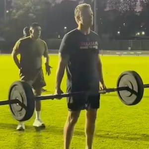 Pete Hegseth working out