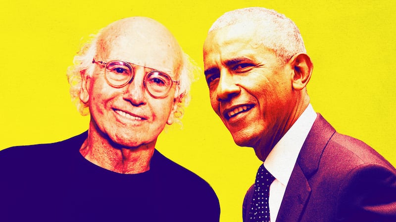 Larry David and Barack Obama