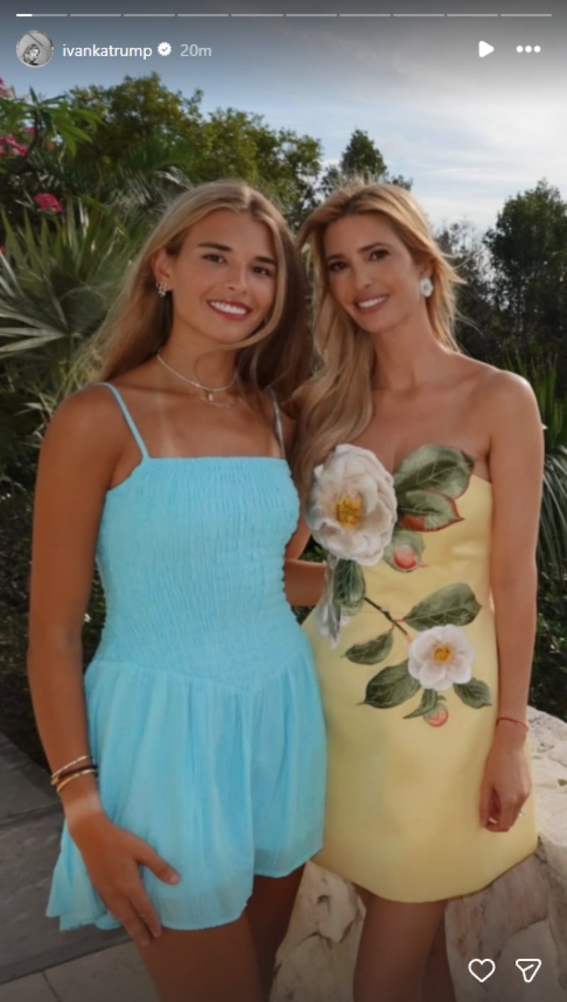 Ivanka Trump posts photos from brother Donald's wedding, pictured with Kai Trump.
